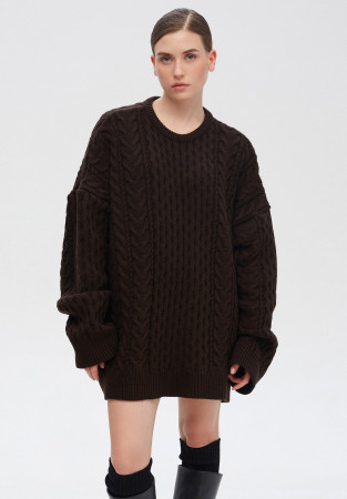 Светр one size коричневий